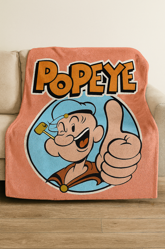 Popey Orange Cartoon Premium Throw Blanket