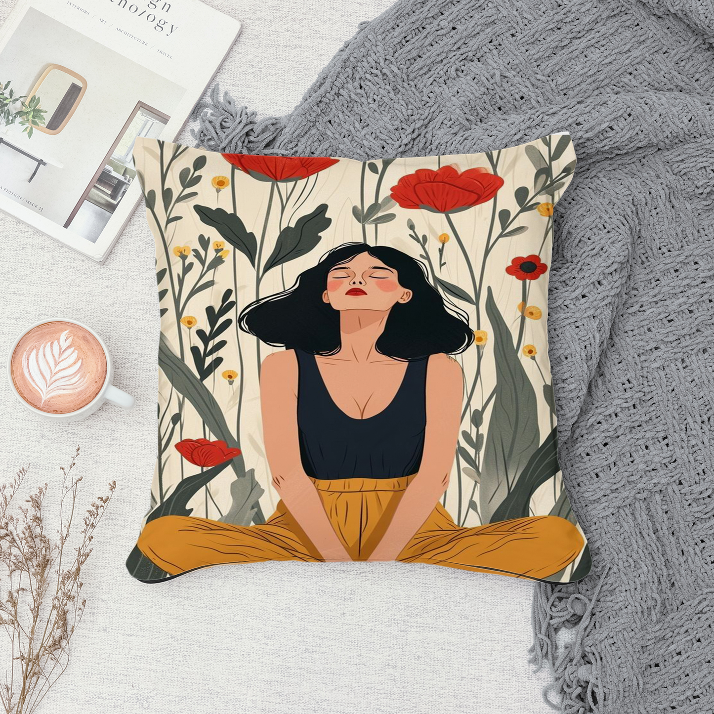 Yoga Girls Velvet Cushion