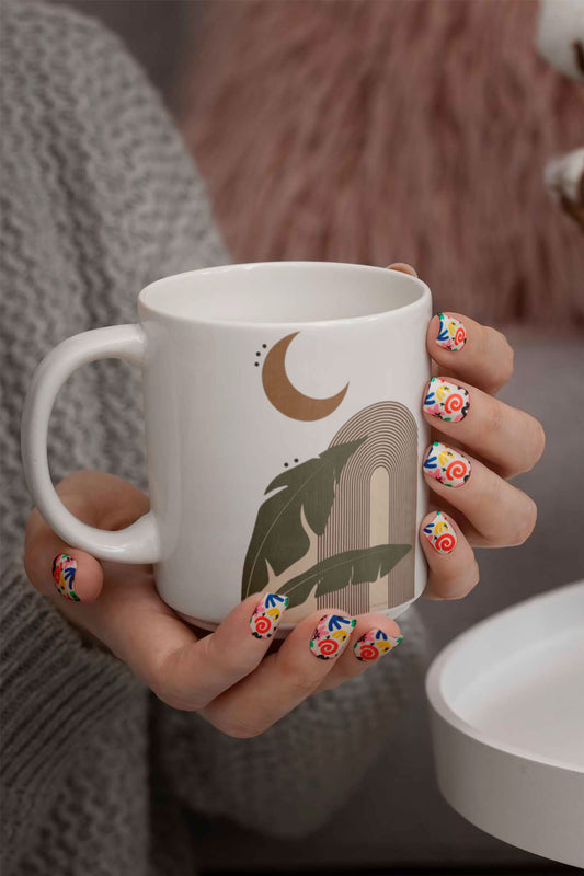 Tree Moon neutral abstract art Mug