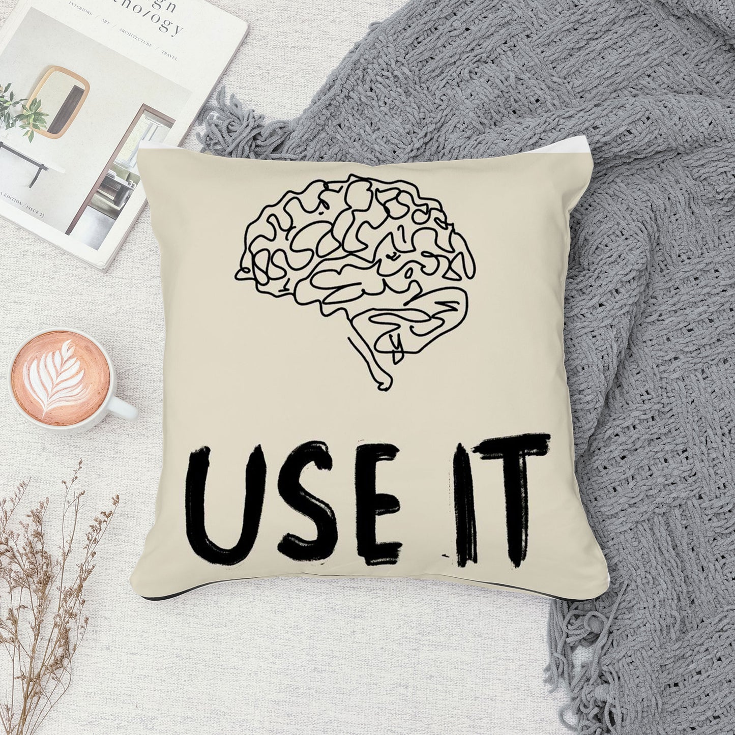 Use It qoutes englisgh Velvet Cushion