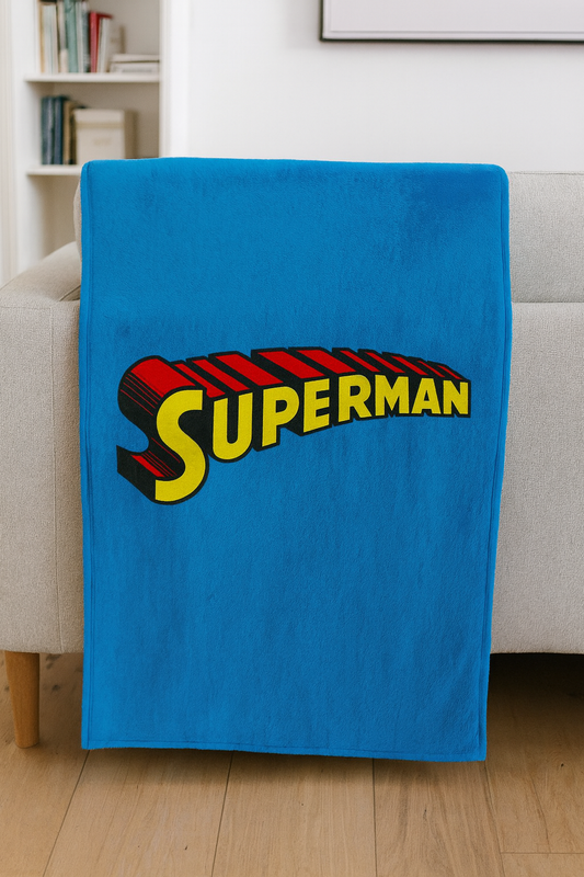 Superman Blue Superhero Premium Throw Blanket