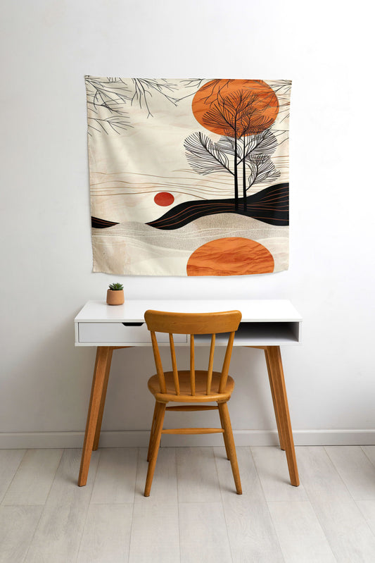abstract Boho neutral abstract art typistry