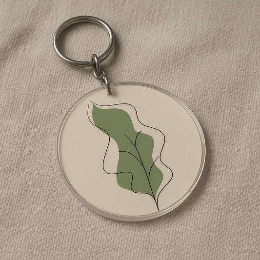 Tree Green neutral abstract art Keychains