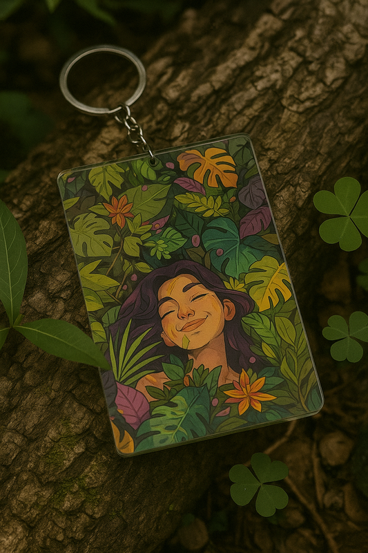 Tree Sunflower Girls Keychains