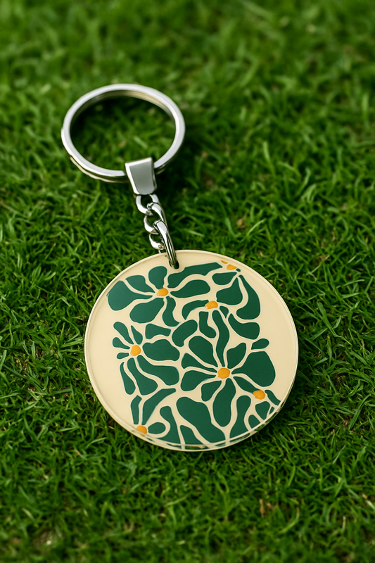 Flower Green Flower Keychains