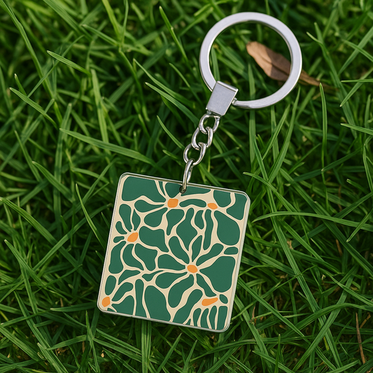 Flower Green Flower Keychains