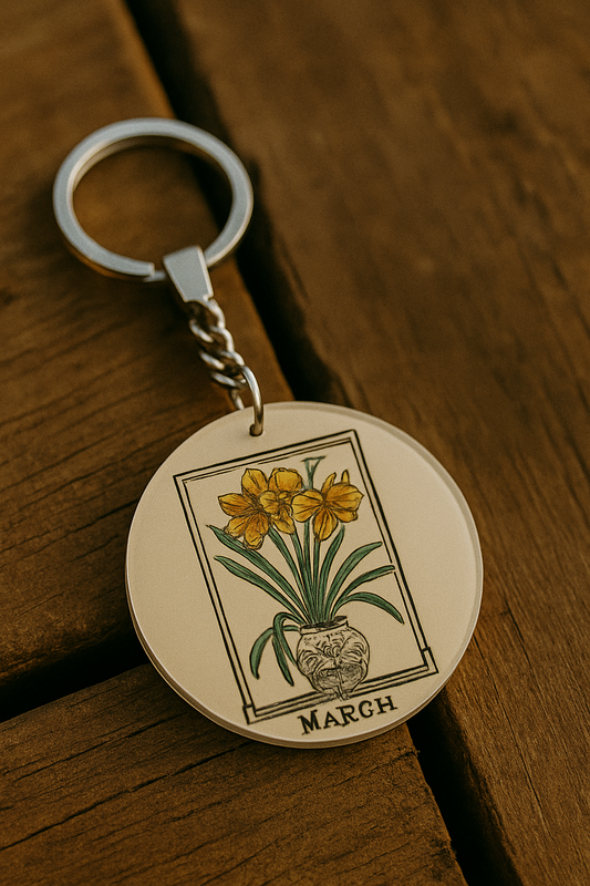 March Flower Keychains