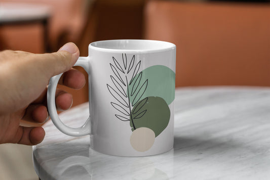 Vase  neutral abstract art Mug