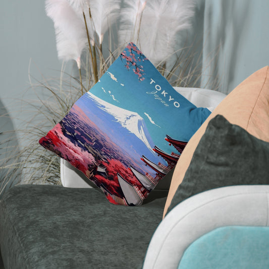 Tokyo Travel Velvet Cushion
