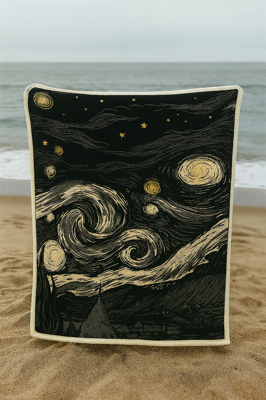 Starry Nght Black Art Premium Throw Blanket