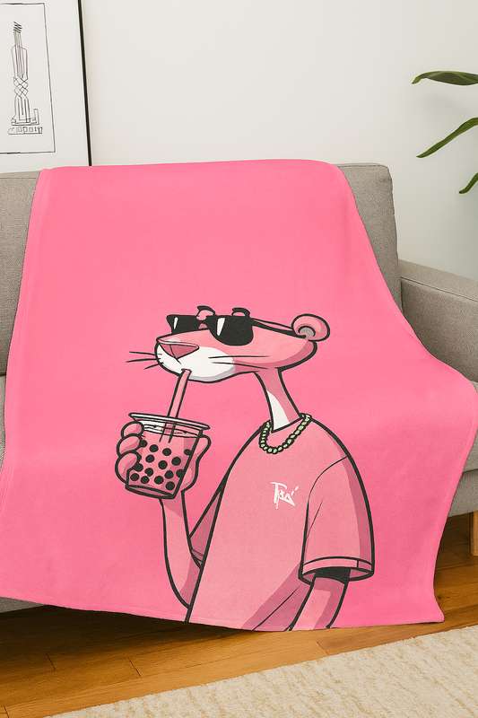 Pink Cartoon Premium Throw Blanket