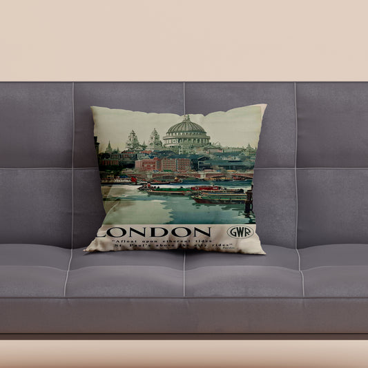 London Travel Velvet Cushion
