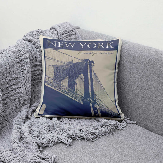 new york Travel Velvet Cushion