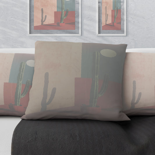 palm tree neutral abstract art Velvet Cushion