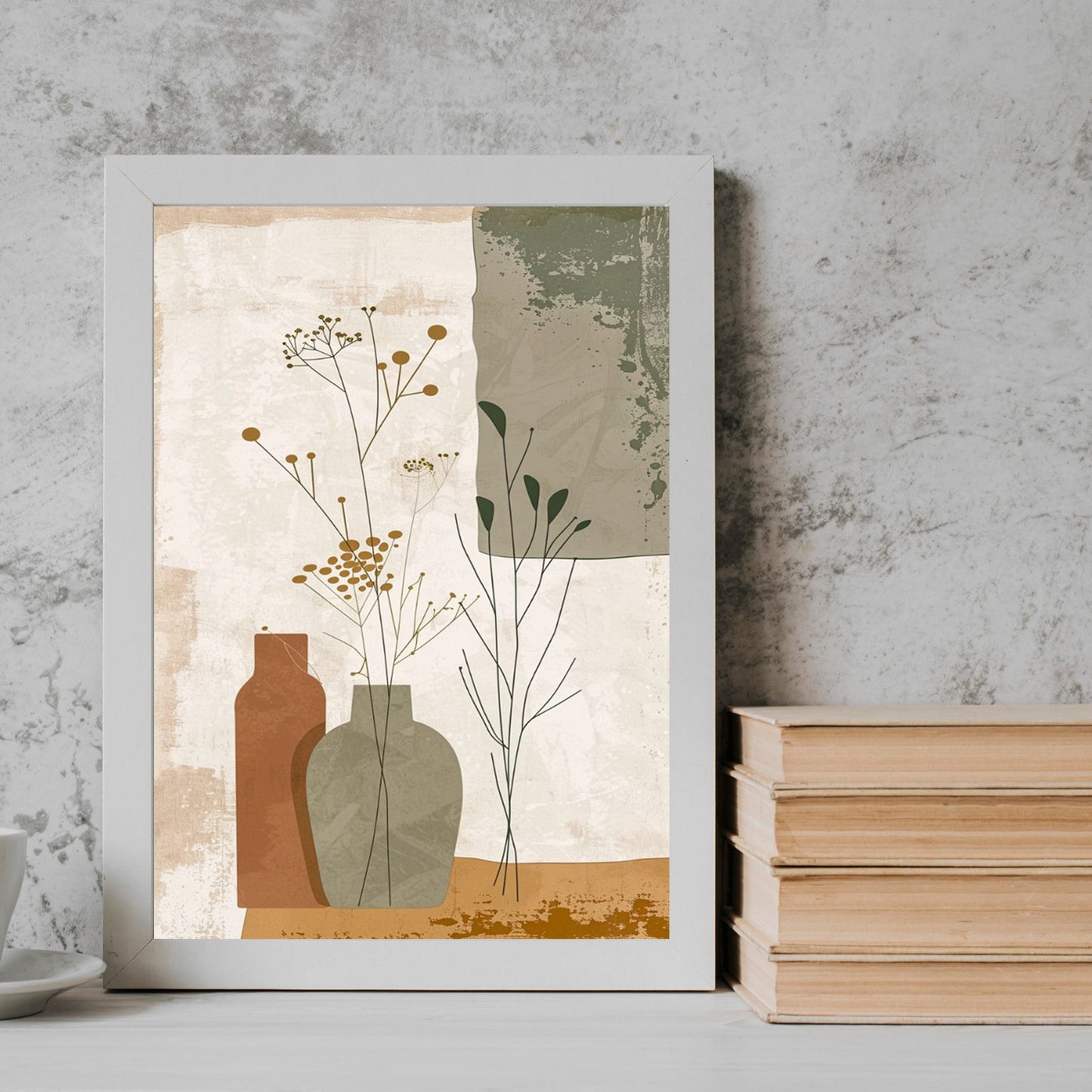 Glass Flower neutral abstract art Frame