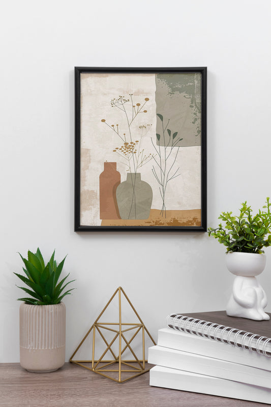 Glass Flower neutral abstract art Frame