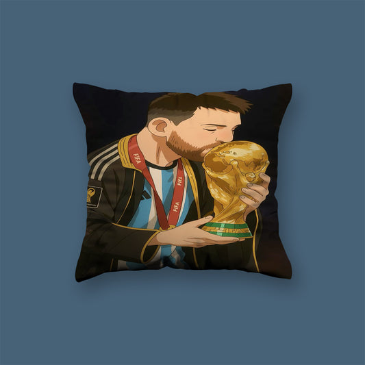 Messi World Cup qoutes Velvet Cushion
