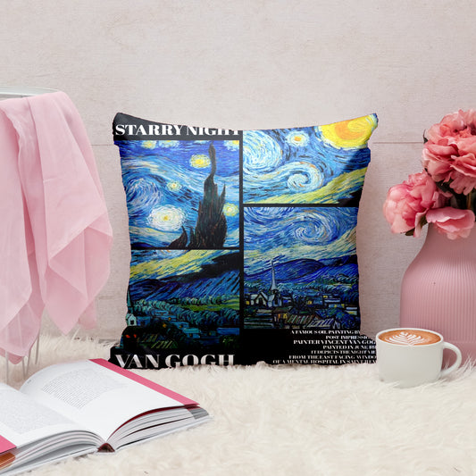 Starry Night Art Velvet Cushion