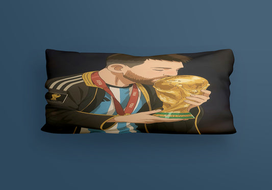 Messi World Cup qoutes Velvet Cushion