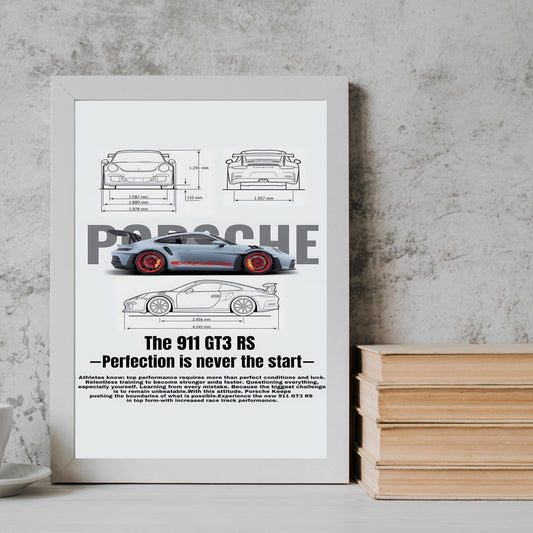Porche White Cars Frame