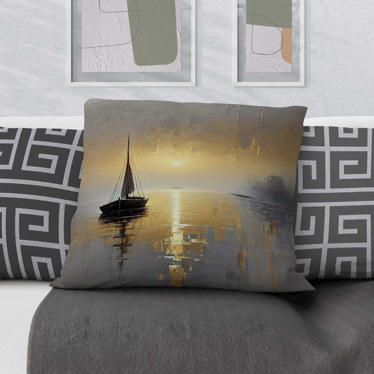 Sea neutral abstract art Velvet Cushion