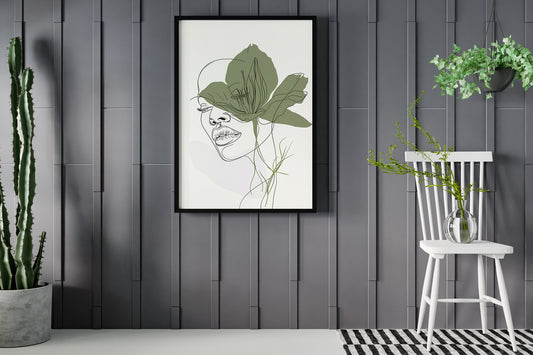 Face neutral abstract art Frame