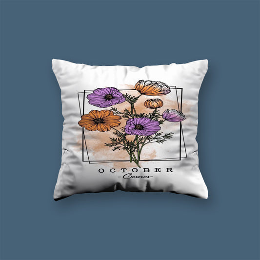 October Flower Velvet Cushion