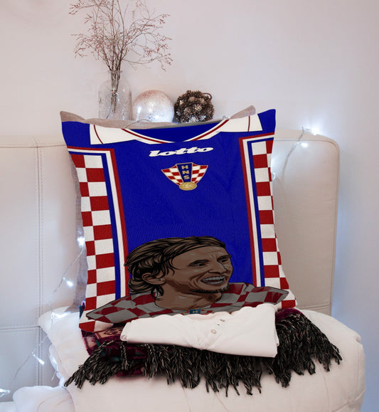 Luka Modrić football player Velvet Cushion