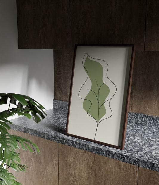 Green rose abstract art Frame