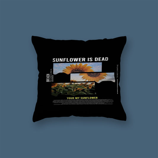 Sunflowr Black Art Velvet Cushion