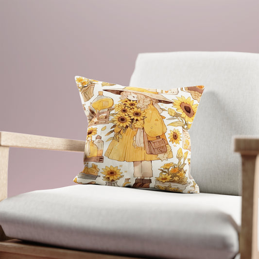 Sunflower Girls Velvet Cushion