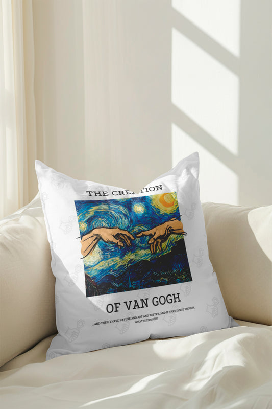 Starry Night Hand Art Velvet Cushion