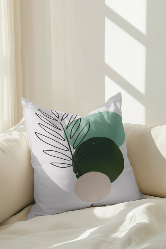Moon neutral abstract art Velvet Cushion