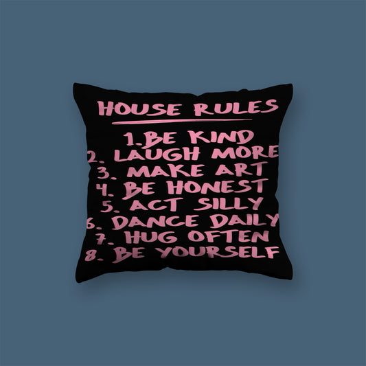 House Rules qoutes englisgh Velvet Cushion