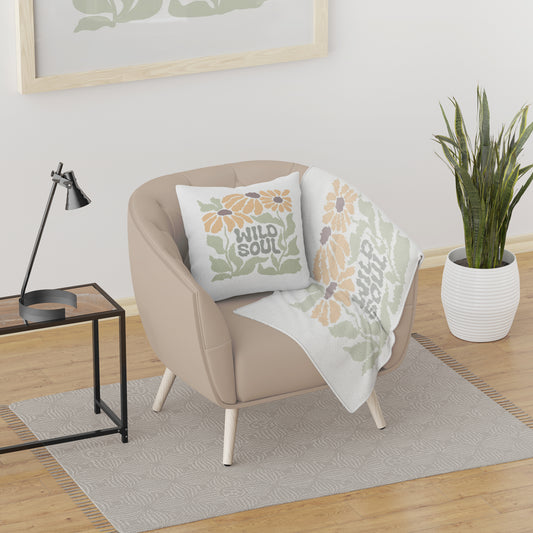 Wild Soul Flower Velvet Cushion