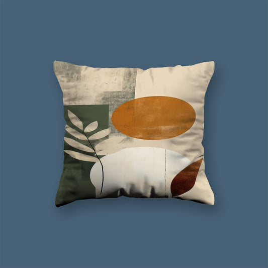 Tree Moon neutral abstract art Velvet Cushion