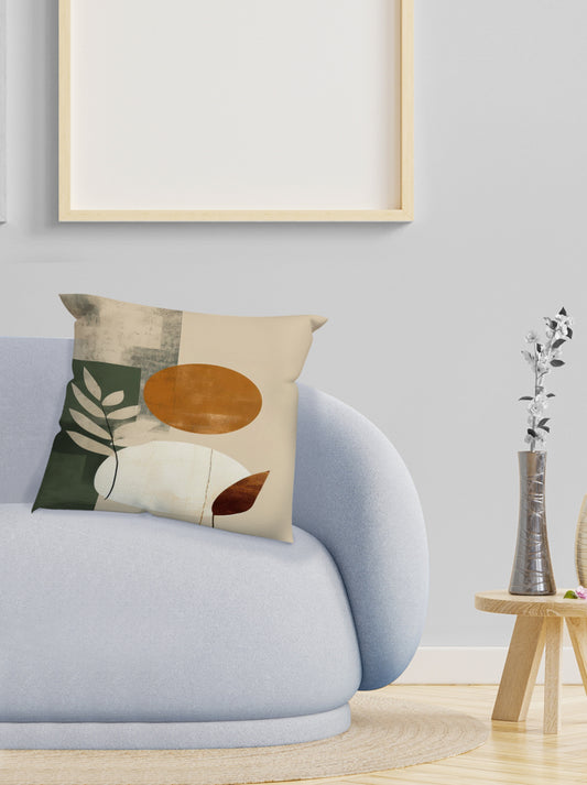 Tree Moon neutral abstract art Velvet Cushion