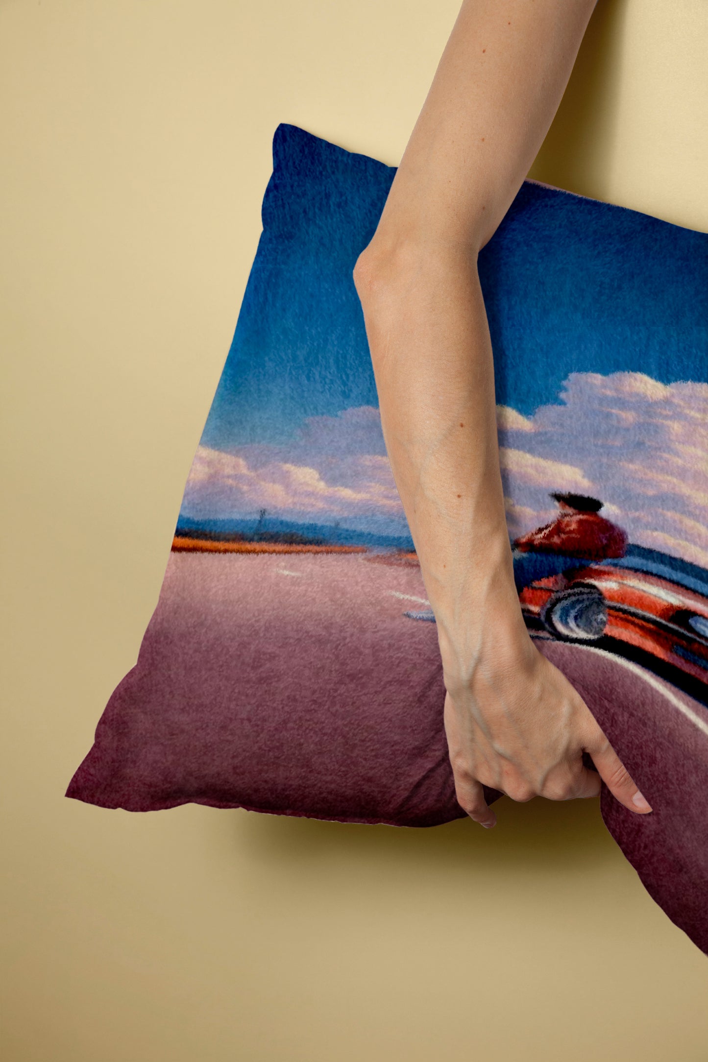 Man Car Rondom Velvet Cushion