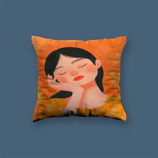 Sleeping Girls Velvet Cushion
