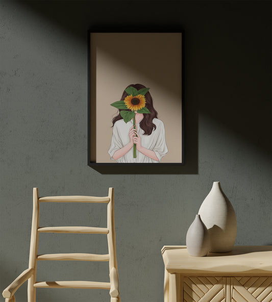 Girl Sunflower girl Frame