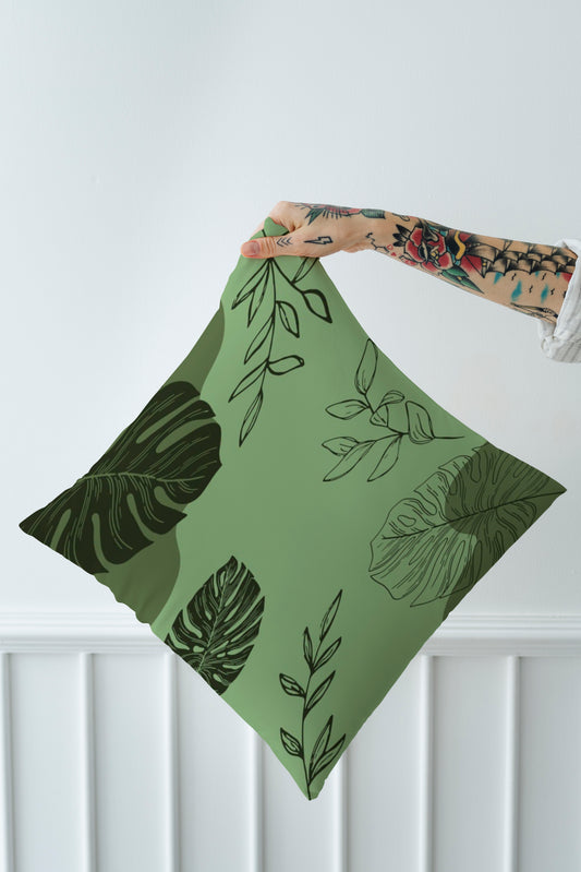 Tree Moon neutral abstract art Velvet Cushion