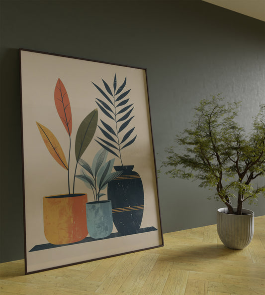 Pattern Flower neutral abstract art Frame