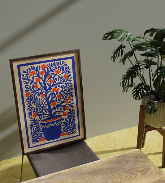 Vase Blue Flower Frame