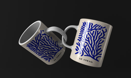 Tree Blue Orange Flower Mug
