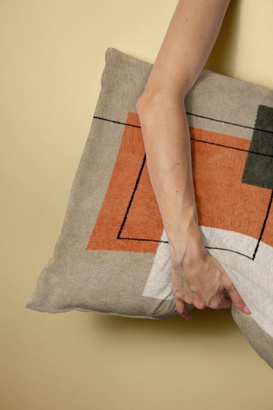 Forms neutral abstract art Velvet Cushion