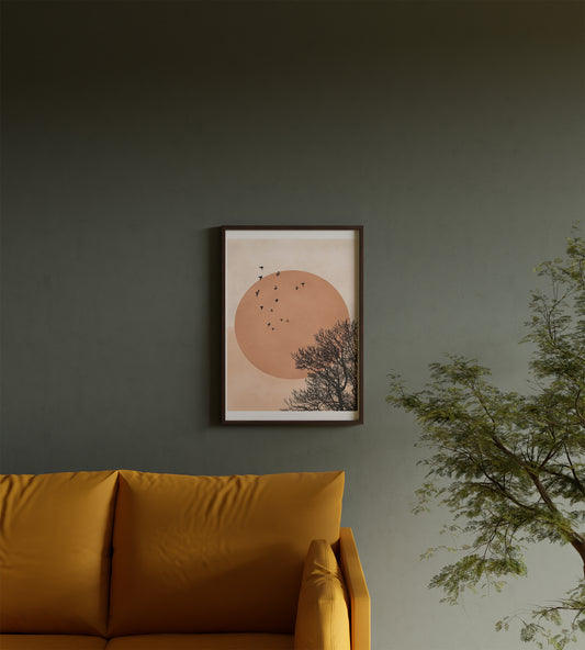 sun neutral abstract art Frame