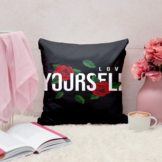 Yourself Flower Velvet Cushion
