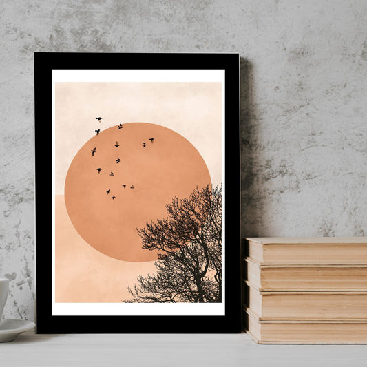 sun neutral abstract art Frame