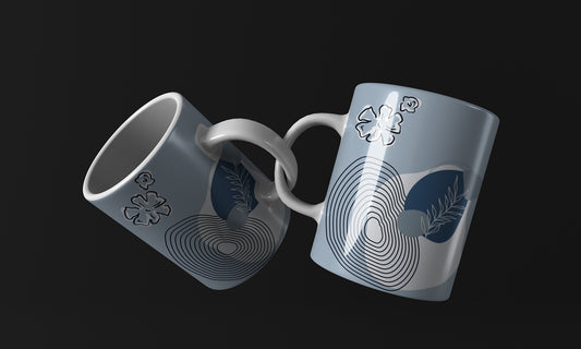 Tree Blue neutral abstract art Mug