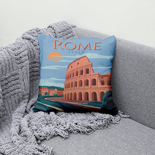 Rome Travel Velvet Cushion